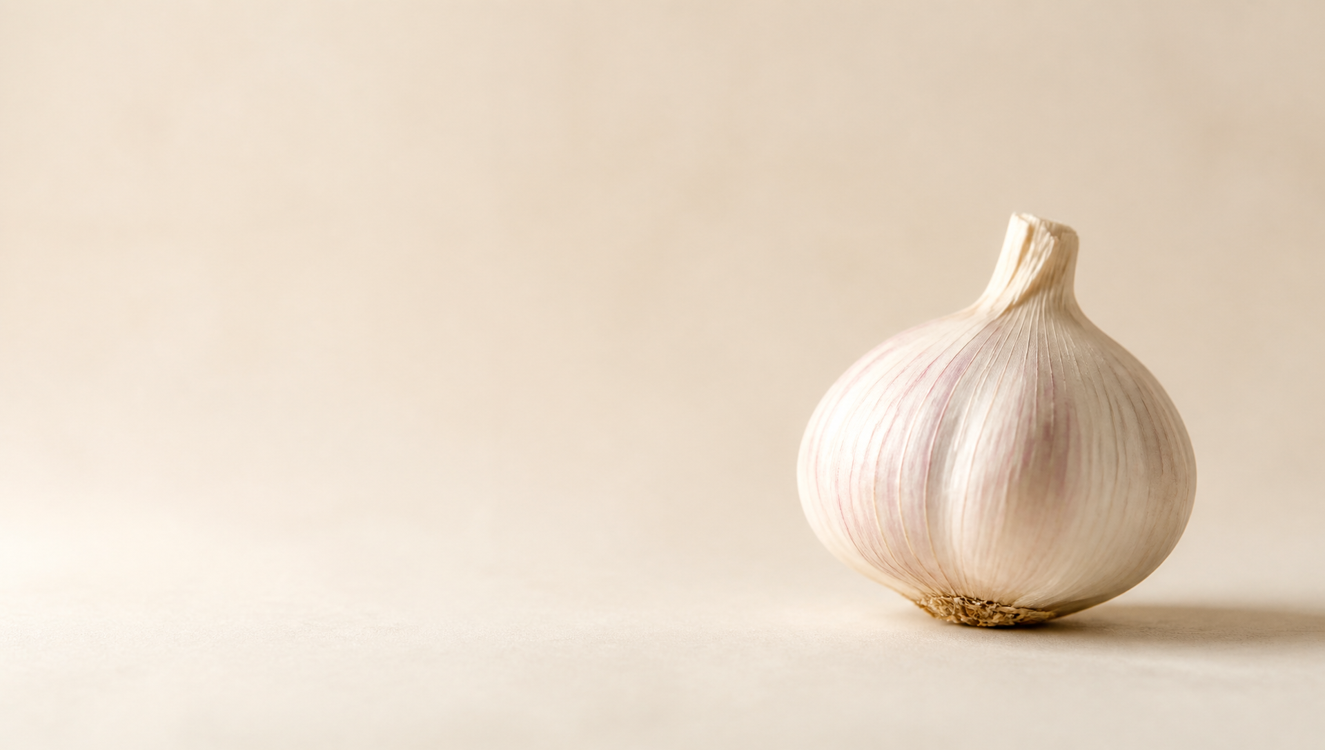 A garlic bulb on a soft neutral background